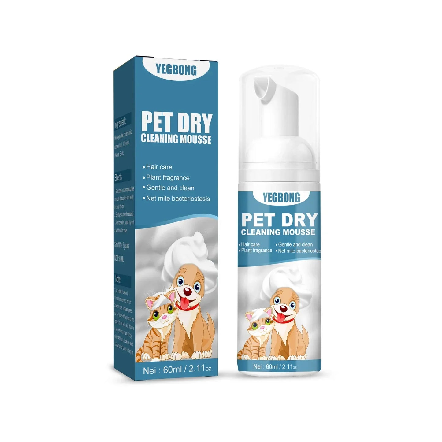 Waterless Cat Dog Shampoo No Rinse Dogs Cats Cleaning Mousse Pet Grooming Supplies for Safe Bathless Cleaning Odor Eliminator