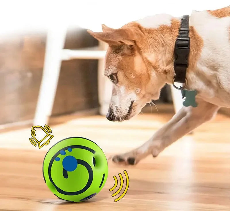Wobble Wag Giggle Glow Ball Interactive Dog Attention Toy Fun Giggle Sounds Ball When Rolled or Shaken for Pet Dog Fun