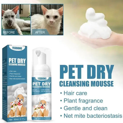 Waterless Cat Dog Shampoo No Rinse Dogs Cats Cleaning Mousse Pet Grooming Supplies for Safe Bathless Cleaning Odor Eliminator