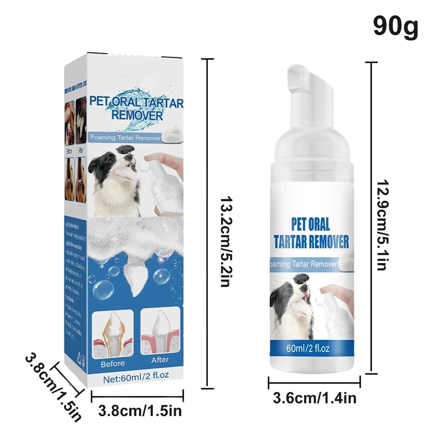 Pet Tartar Remover Natural Plaques Off & Tartar Remover for Dogs & Cats Freshen Breath Foam for Dogs & Cats Support Healthy Gums