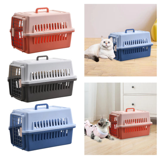 Portable Dog Travel Kennel Pet Supplies Case Crate Breathable Cage Hard Sided Pet Carrier for Cats Rabbits Kitten Trip Carrying