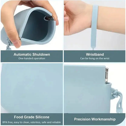 Soft Silicone Dog Treat Pouch, Auto-Closure Leakproof Pet Training Bag, Travel Snack Pouch for Dogs/Cats, Odorless Easy-Clean